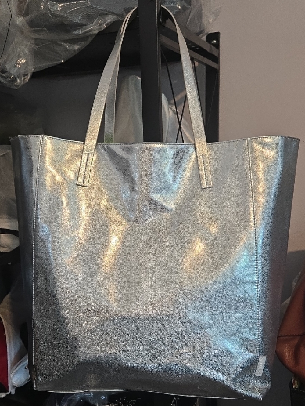 Clinique Shimmering Silver Tote NWOT